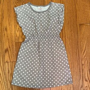 Hanna Andersson Gray Polka Dot Kids Dress Sz 130